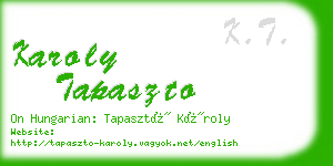 karoly tapaszto business card